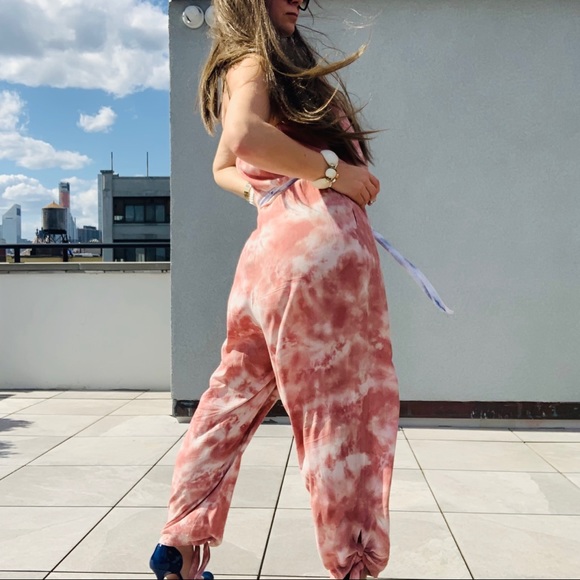 Free People Marble Abstract Cloud Camo Tie Dye Strapless Jumpsuit - Picture 10 of 16